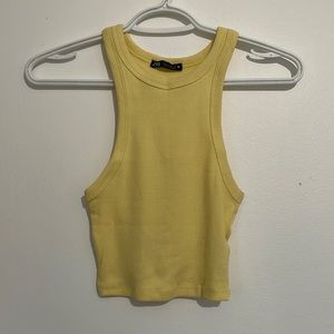 Yellow Zara Cropped Tank Top